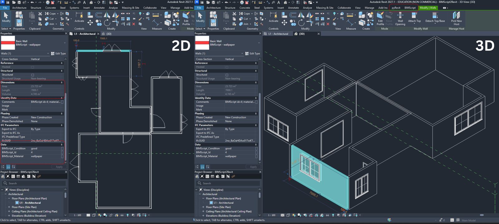 Decoded program ingested into Revit